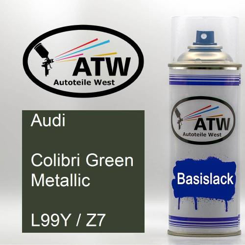 Audi, Colibri Green Metallic, L99Y / Z7: 400ml Sprühdose, von ATW Autoteile West.